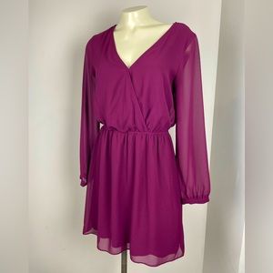 Express Burgundy Long Sleeve Dress Size Small